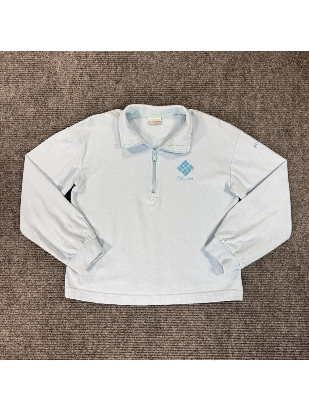 Columbia Sportswear Trek French Terry 1/2 Zip Sweatshirt Women’s Light Blue Med